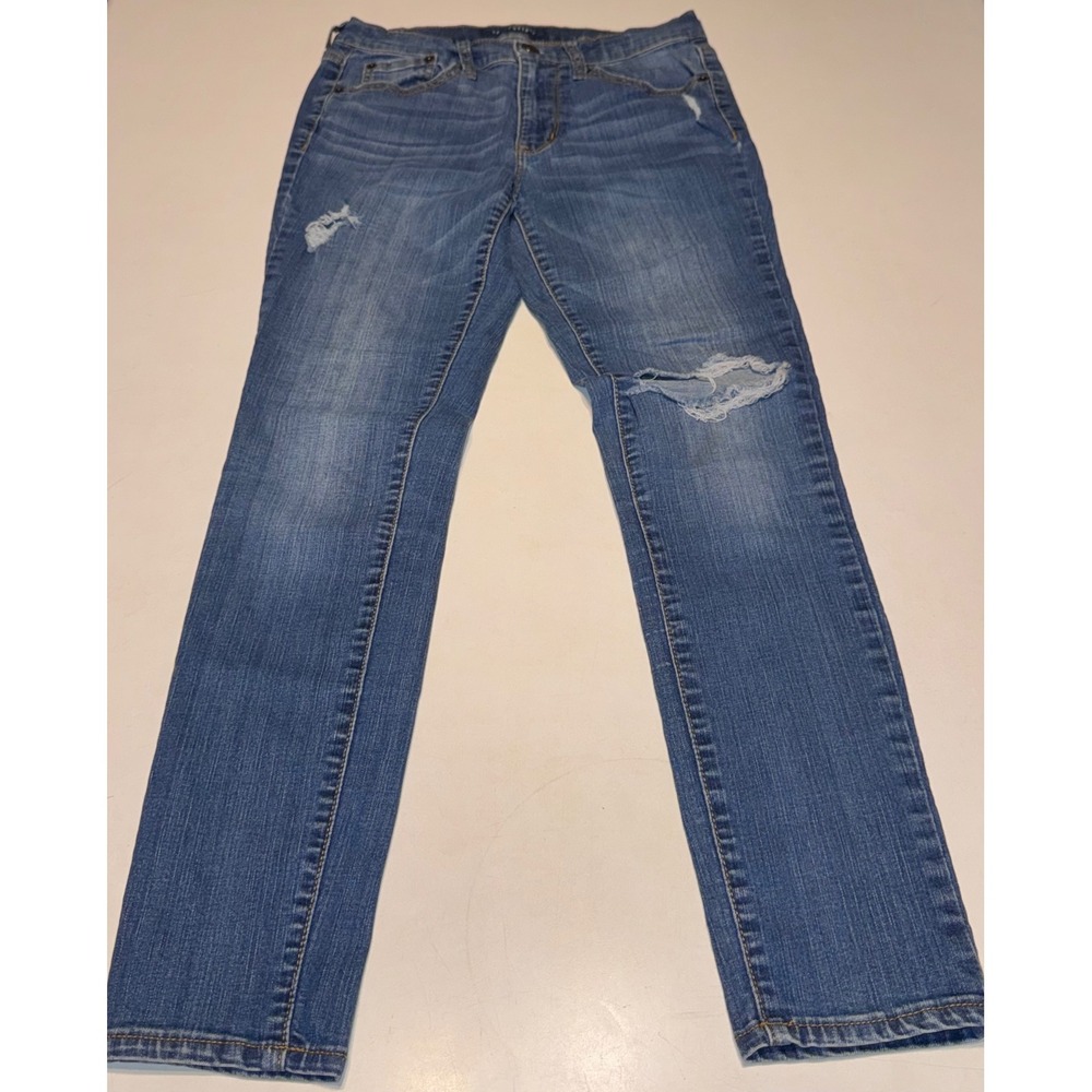 Aeropostale High Wasted Jegging Womens 6 Reg Medium Wash Distressed Denim Jeans